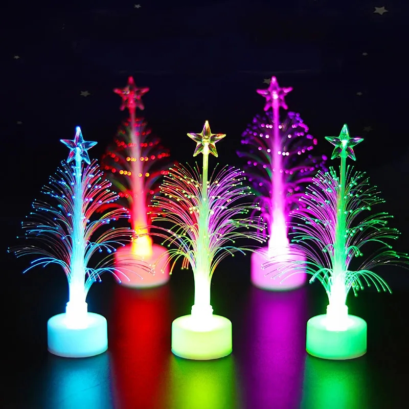 Fiber Optic LED Christmas Tree Night Light for Festive Decor