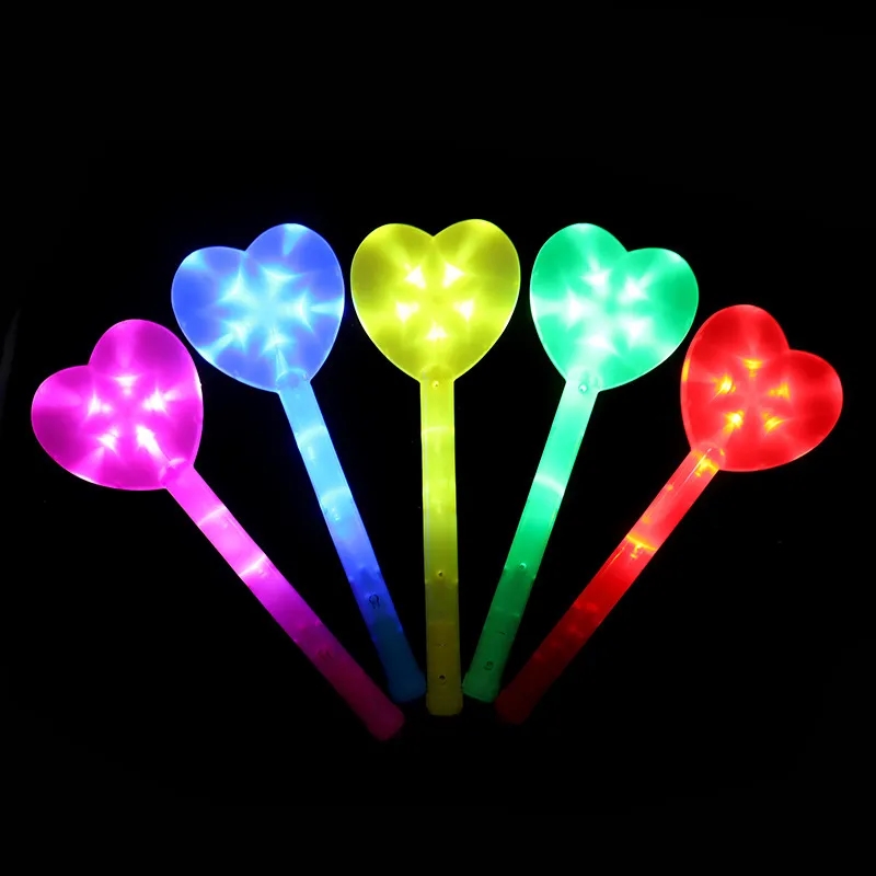 LED Flashing Heart Wand Light Stick for Concerts and Events