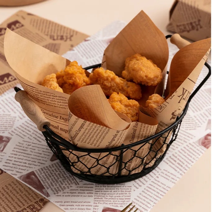 12x12" Greaseproof Burger Wrapping Paper Sheet Basket Liner