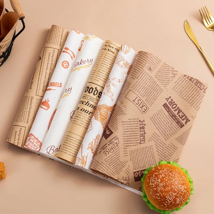 12x12" Greaseproof Burger Wrapping Paper Sheet Basket Liner