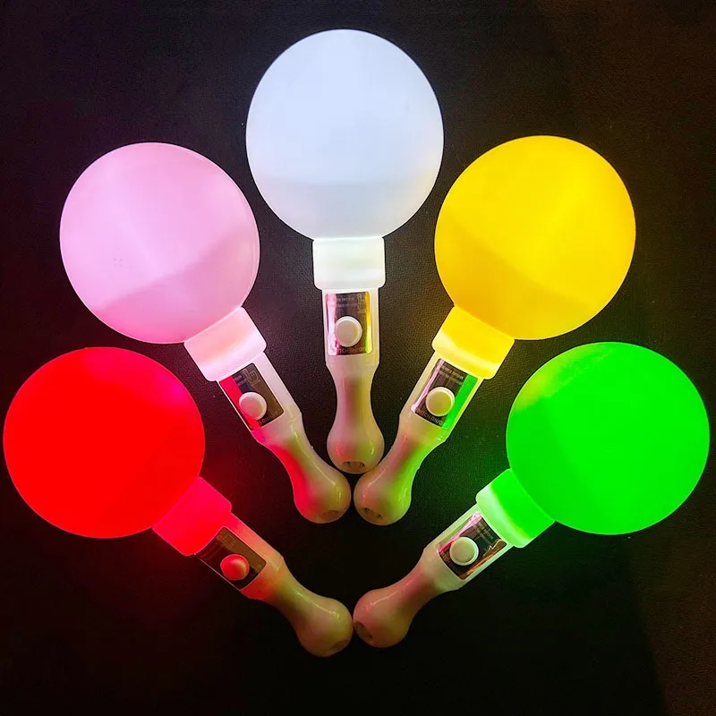 Flashing Glow Stick Shaker Rattle Round Sand Drum for Party