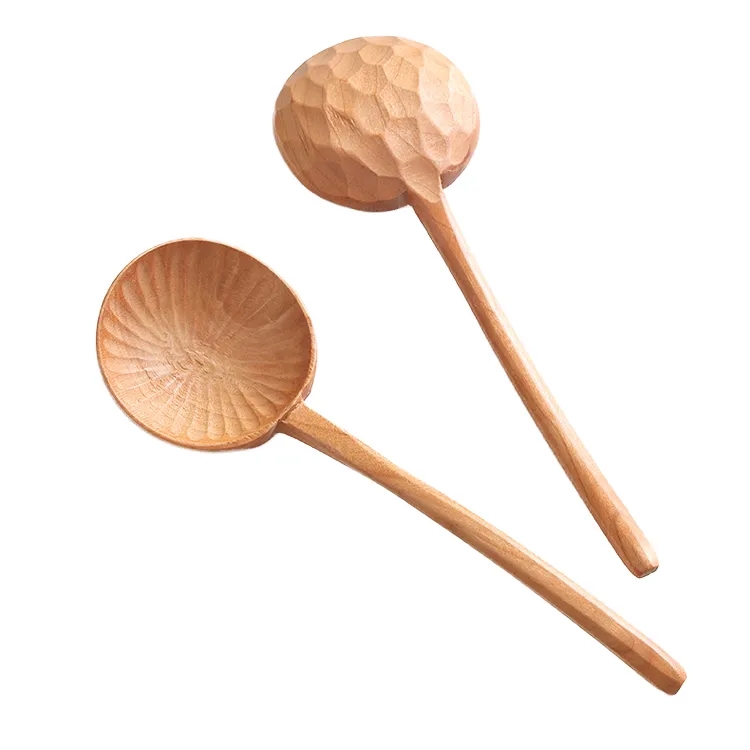 Cherry Wood Ladles with Creative Tortoiseshell Pattern