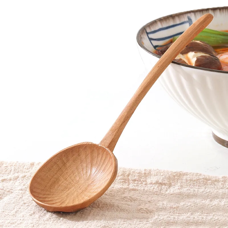 Cherry Wood Ladles with Creative Tortoiseshell Pattern