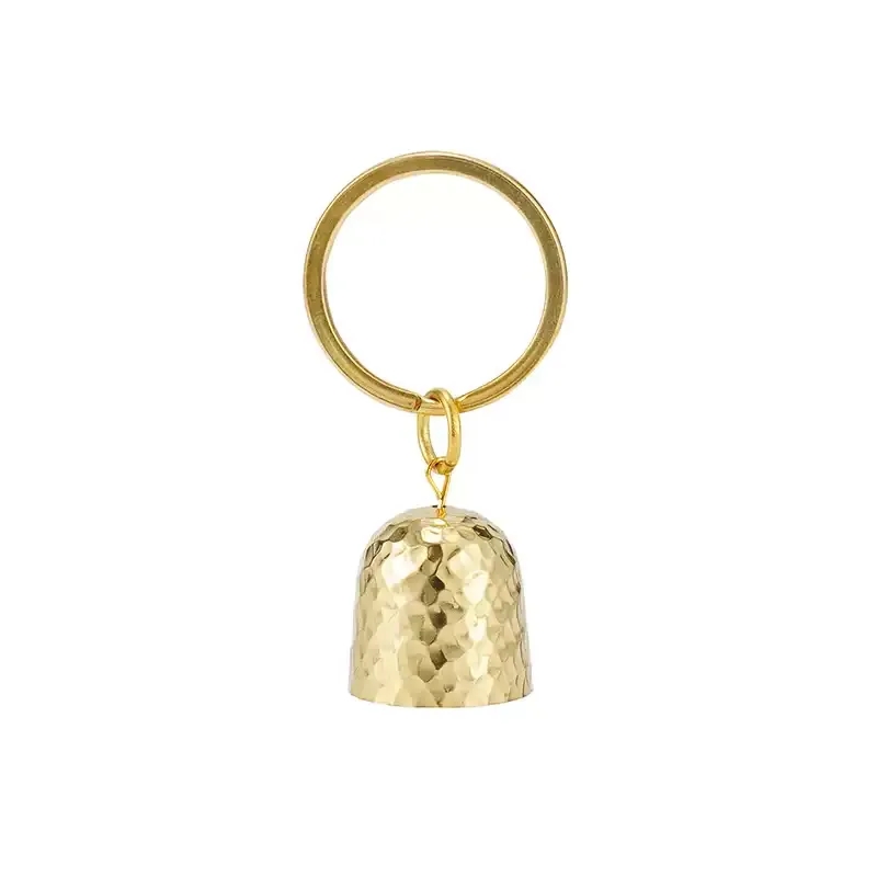 Hand-Hammered Brass Bell Keychain