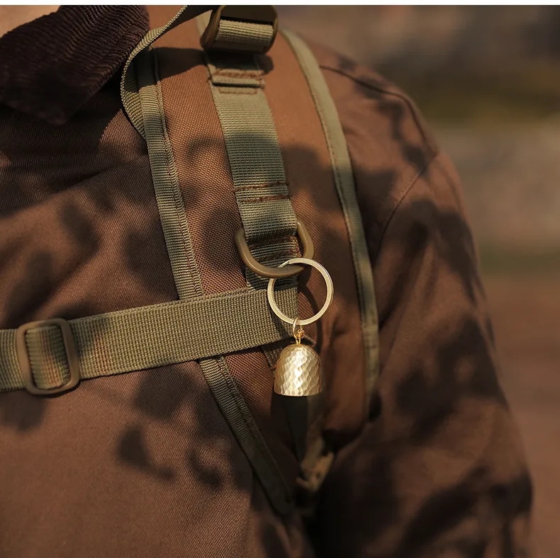 Hand-Hammered Brass Bell Keychain