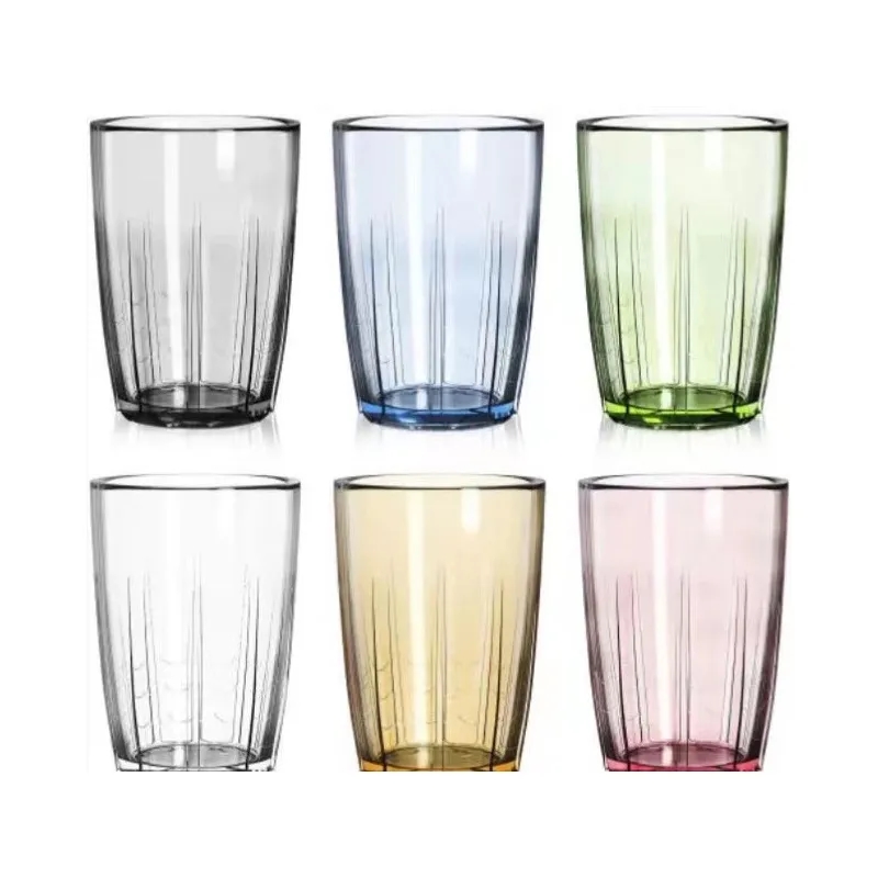 8oz Clear Hard Acrylic Plastic Beer Cup Drinkware Reusable