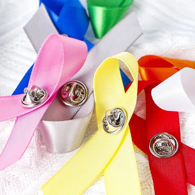 Awareness Satin Ribbon Safety Lapel Pins