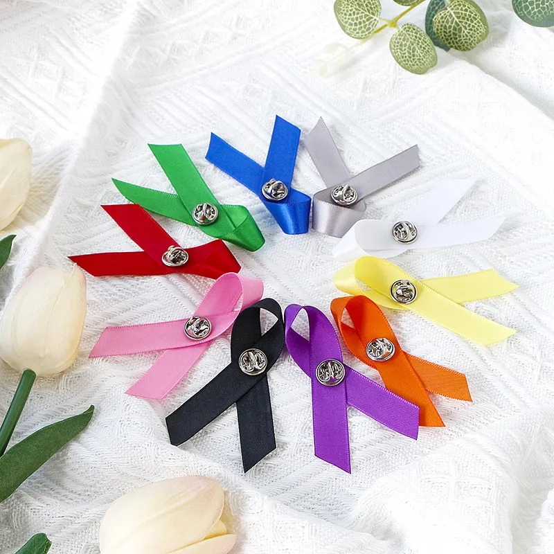 Awareness Satin Ribbon Safety Lapel Pins