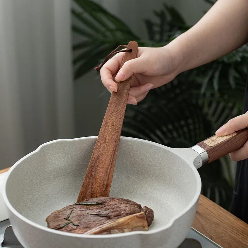 10-Inch Teak Wood Spatula Nonstick Cookware Stir Fry Utensil