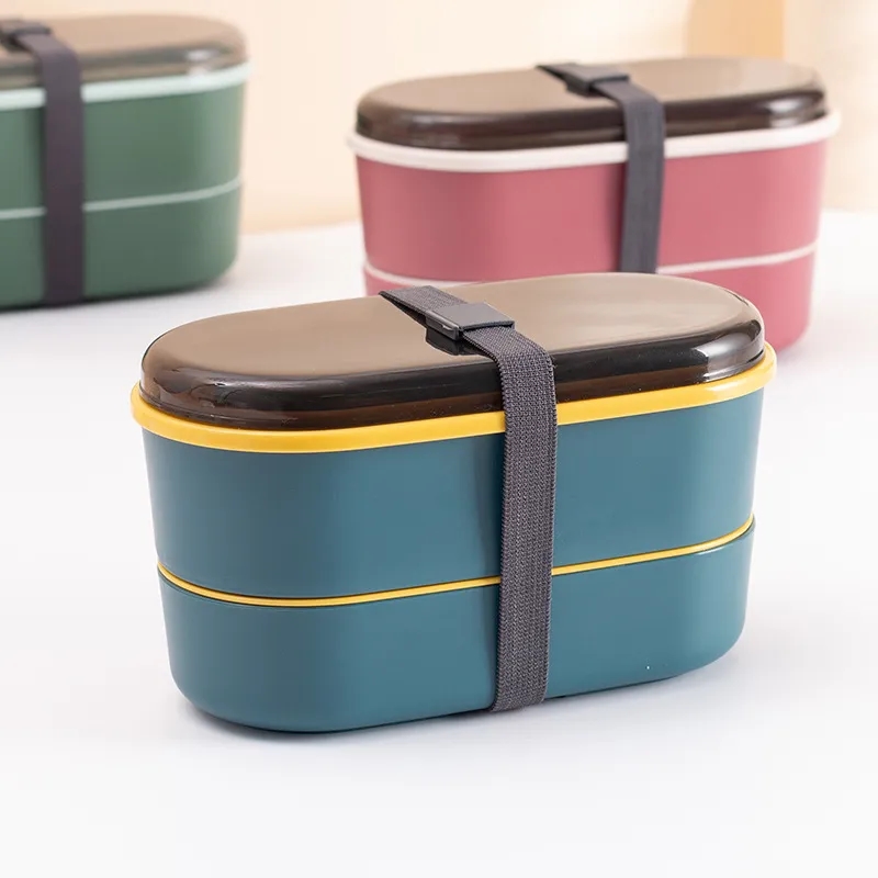 Kids Bento Lunch Box 700ml Double-Layer Microwavable