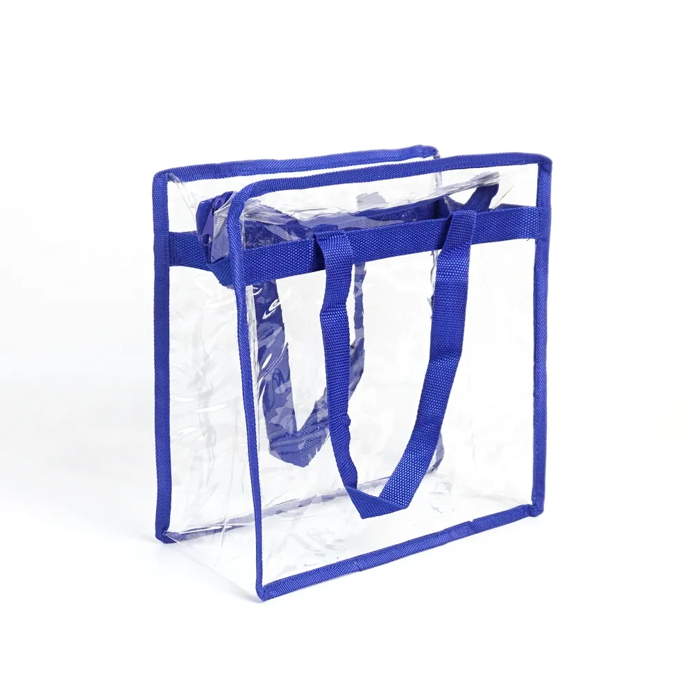 Transparent PVC Tote Bag Reusable Shopping Handbag