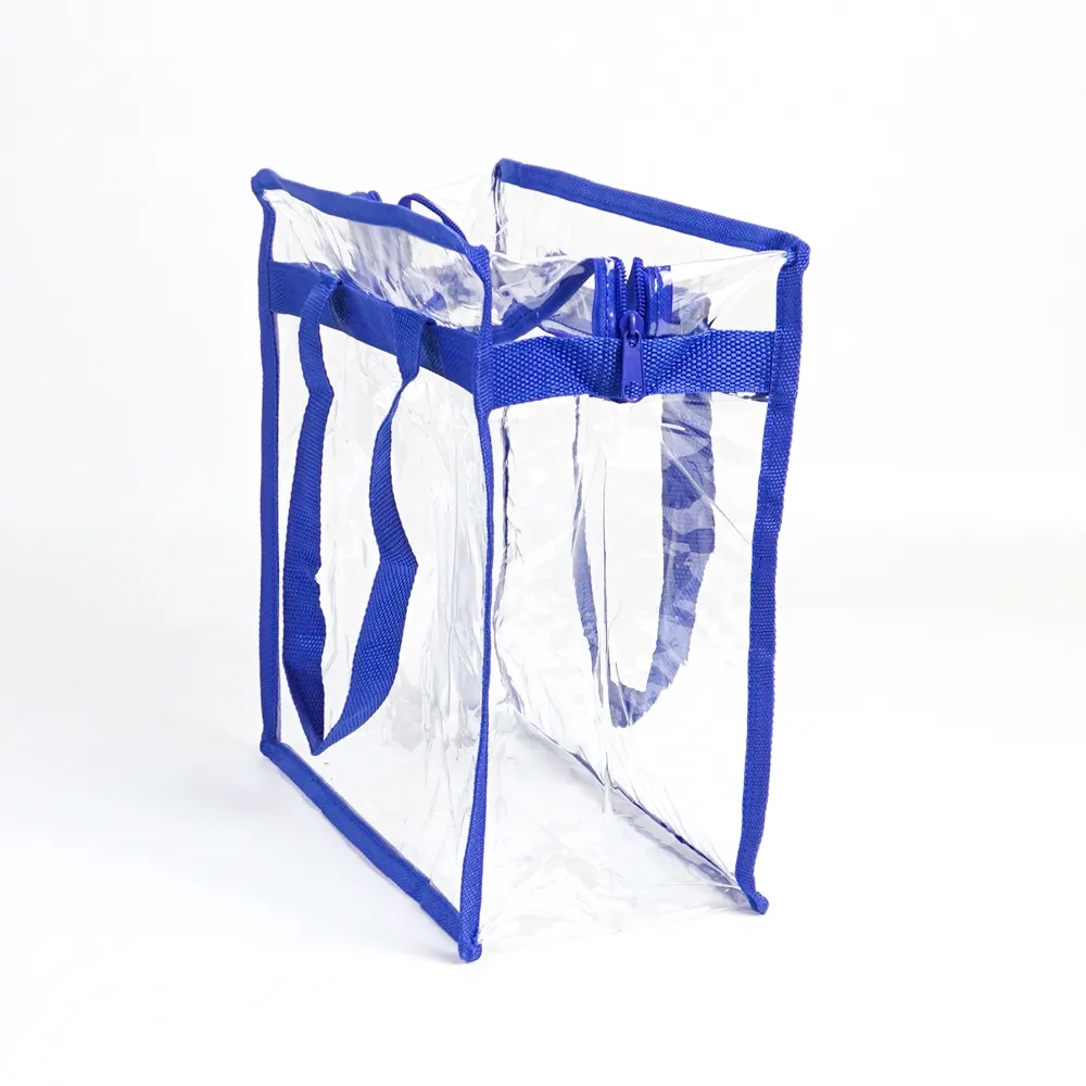 Transparent PVC Tote Bag Reusable Shopping Handbag