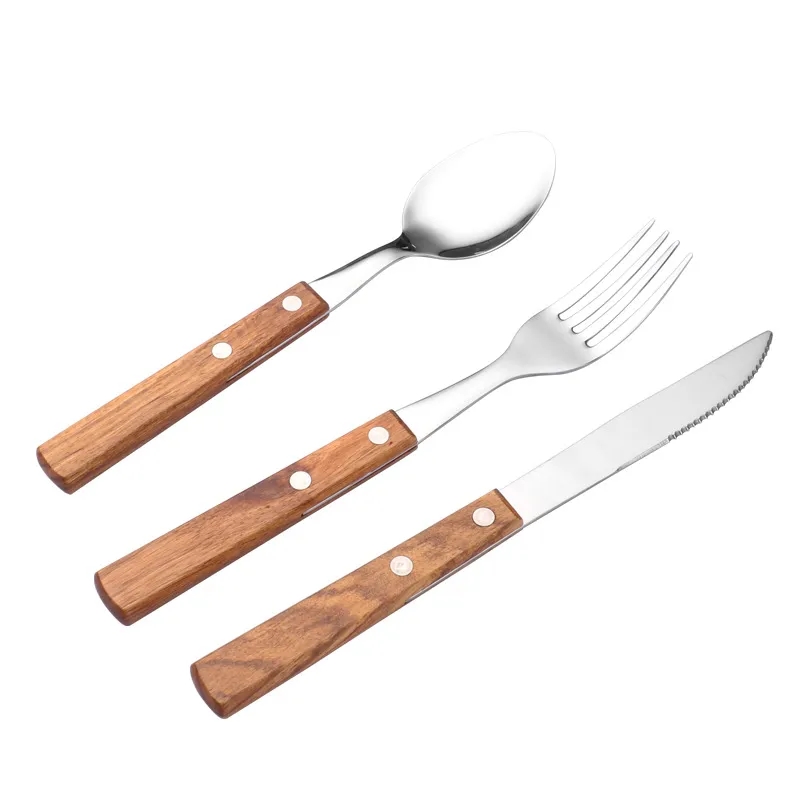 Wooden Handle Stainless Steel Cutlery Set