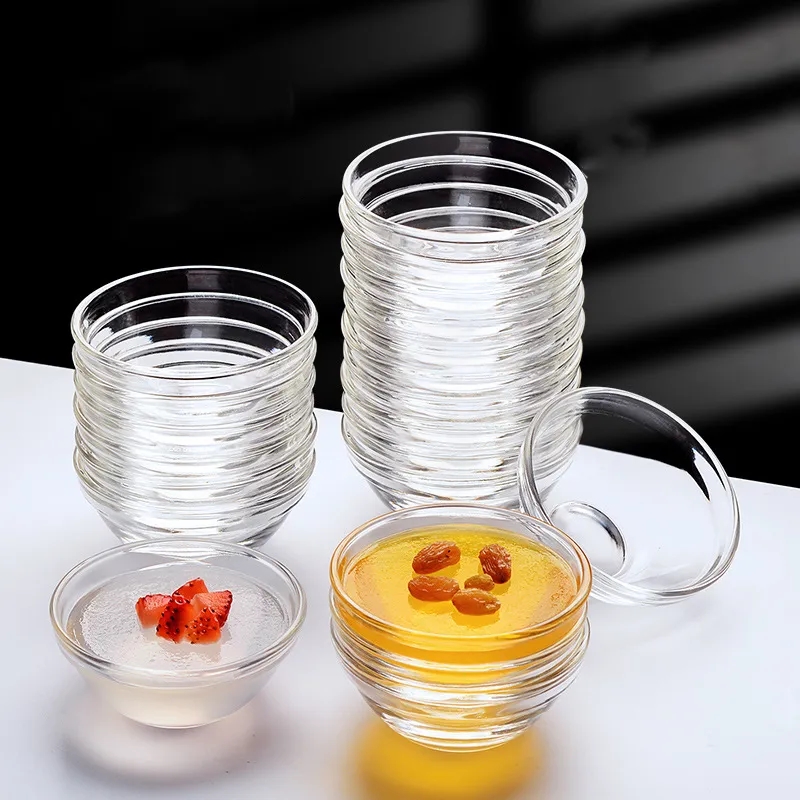 145ml Round Stackable Glass Salad Sauce Dishes Dipping Bowl