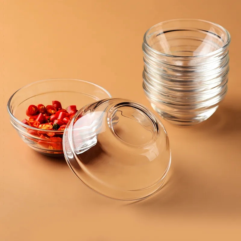 145ml Round Stackable Glass Salad Sauce Dishes Dipping Bowl