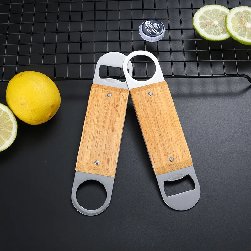 Stainless Steel Wooden Handle Bottle Opener for Home or Bar
