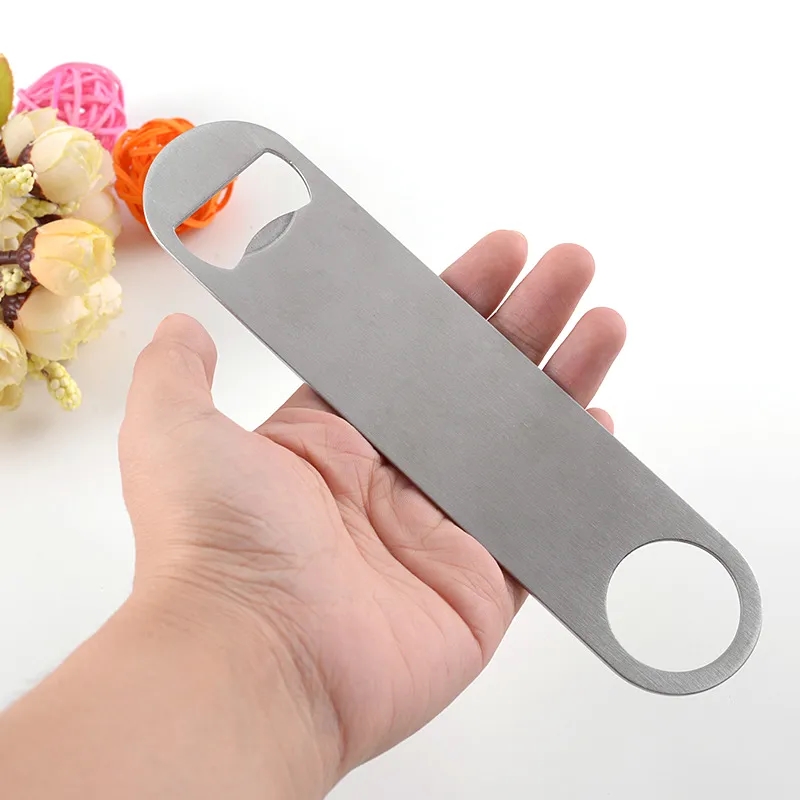 Flat Stainless Steel Ergonomic Bottle Opener for Home or Bar