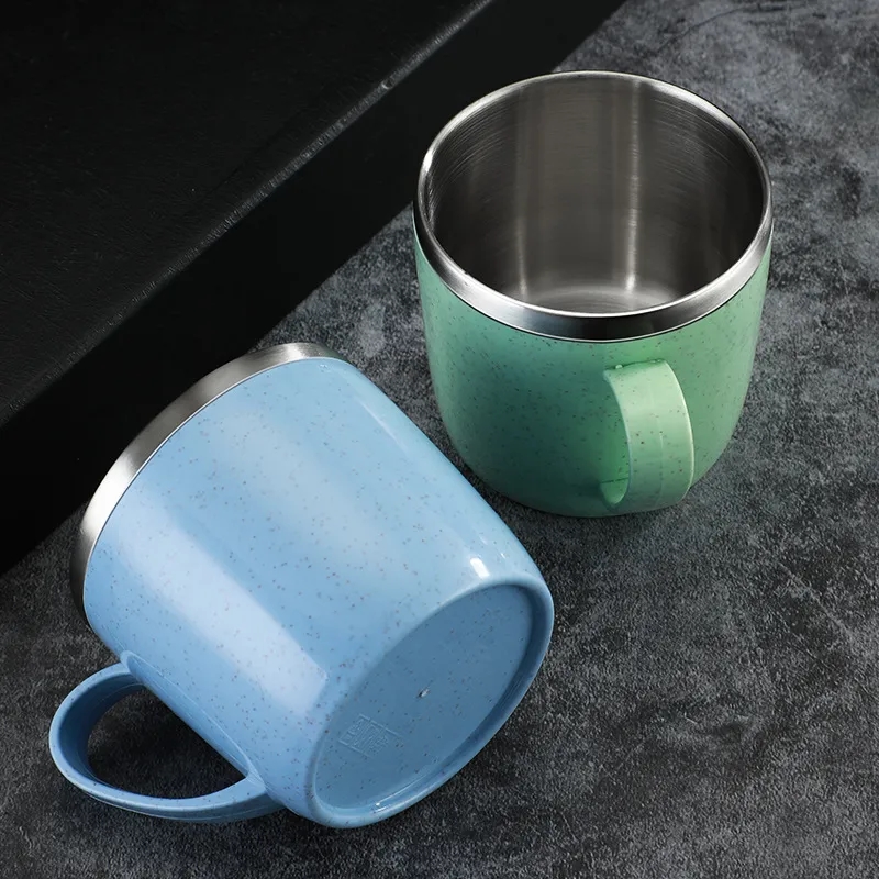 200ml Stainless Steel Wheat Straw Cup Coffee Milk Mug