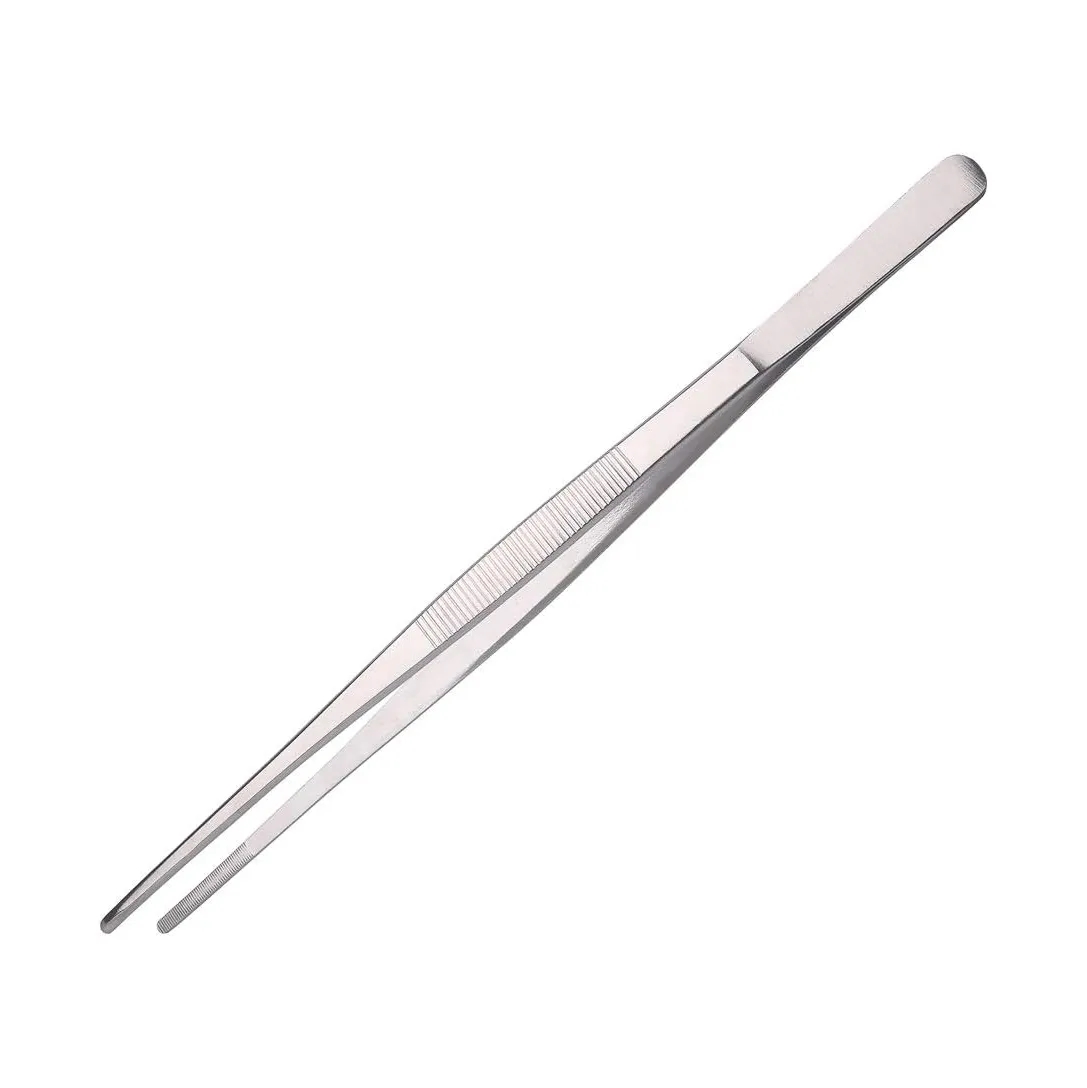12" Stainless Steel Precision Tweezers Tongs Serrated Tips