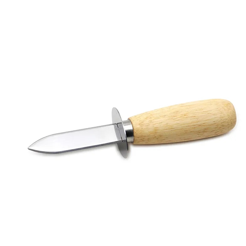 Stainless Steel Oyster Knife Shucker Opener w/ Wooden Handle