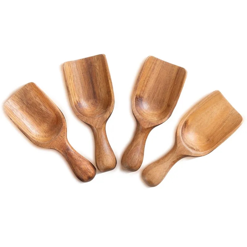 Acacia Wood Coffee Scoop Mini Spoons for Jars Canisters