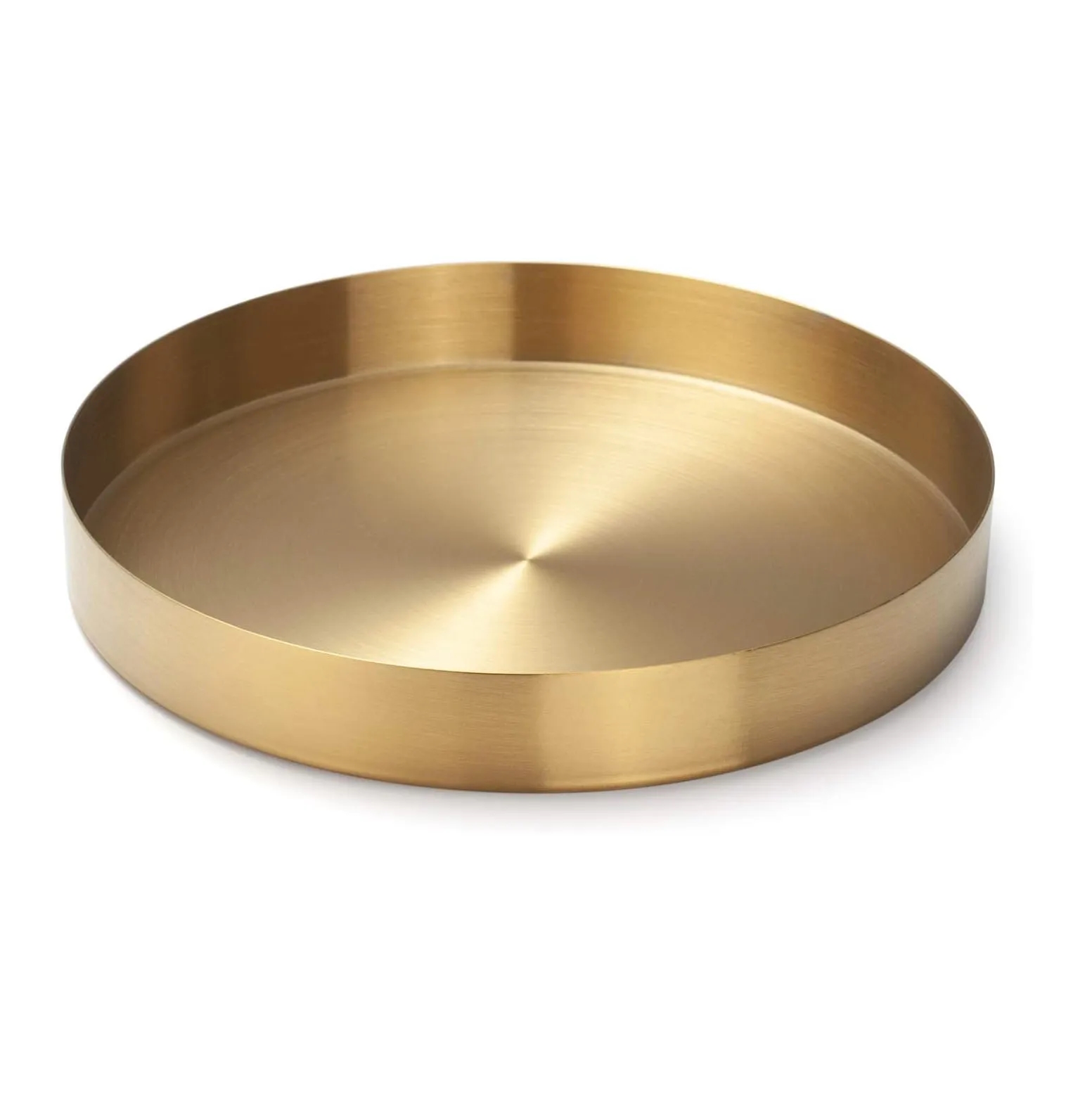 Round Gold Stainless Steel Decorative Tray Jewelry Candles