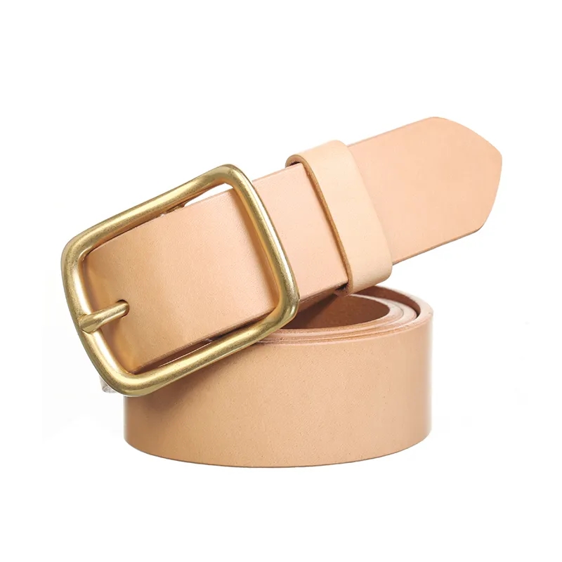 Premium Leather Belt with Gold Buckle for Timeless Elegance
