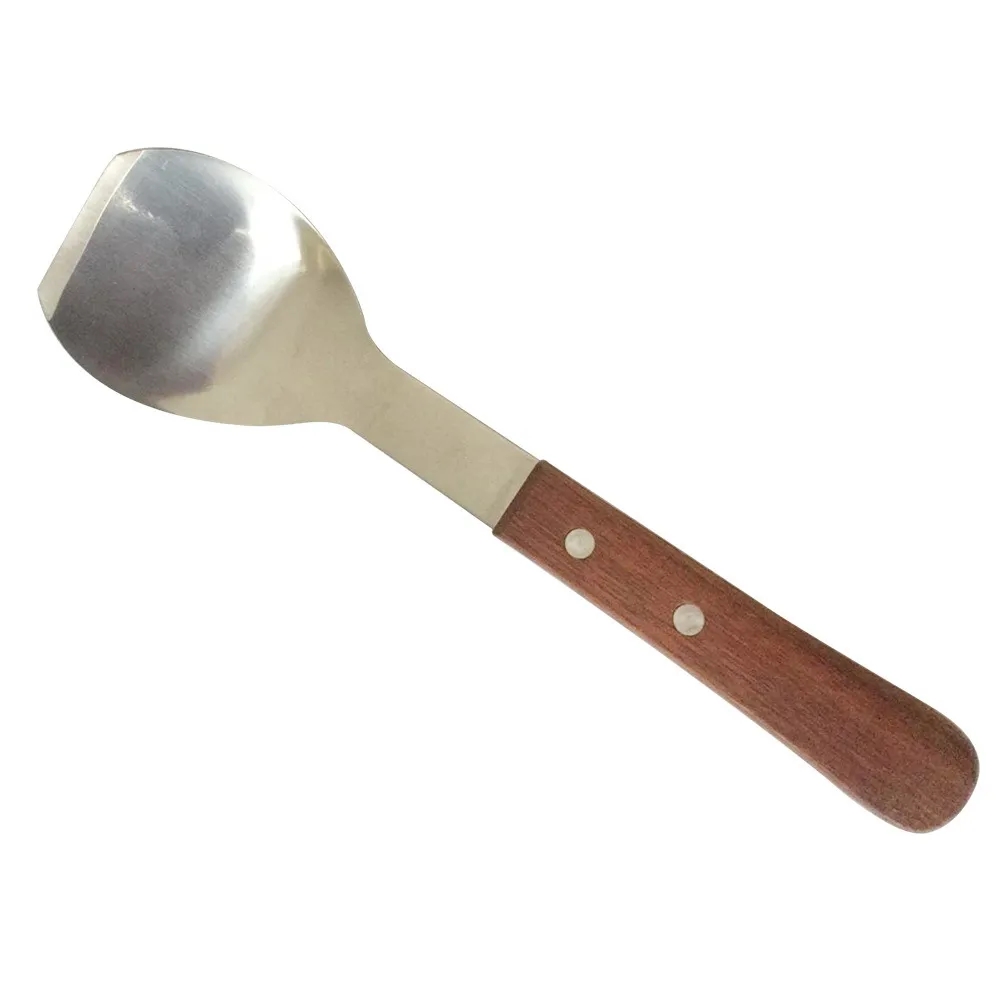 Stainless Steel Ice Cream Scoop w/ Wood Handle Kitchen Tool