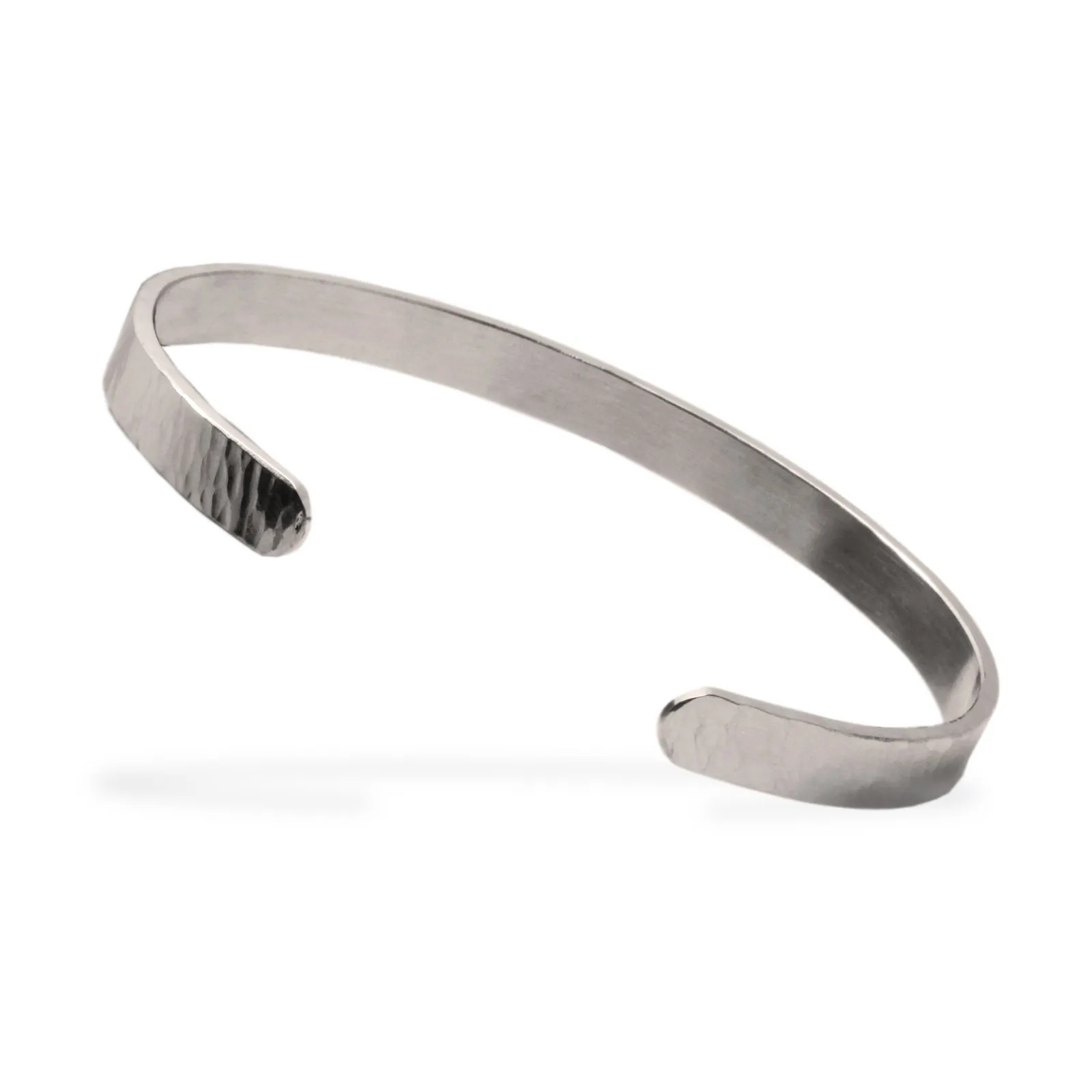 Minimalist Hammered 316L Stainless Steel Adjustable Cuff