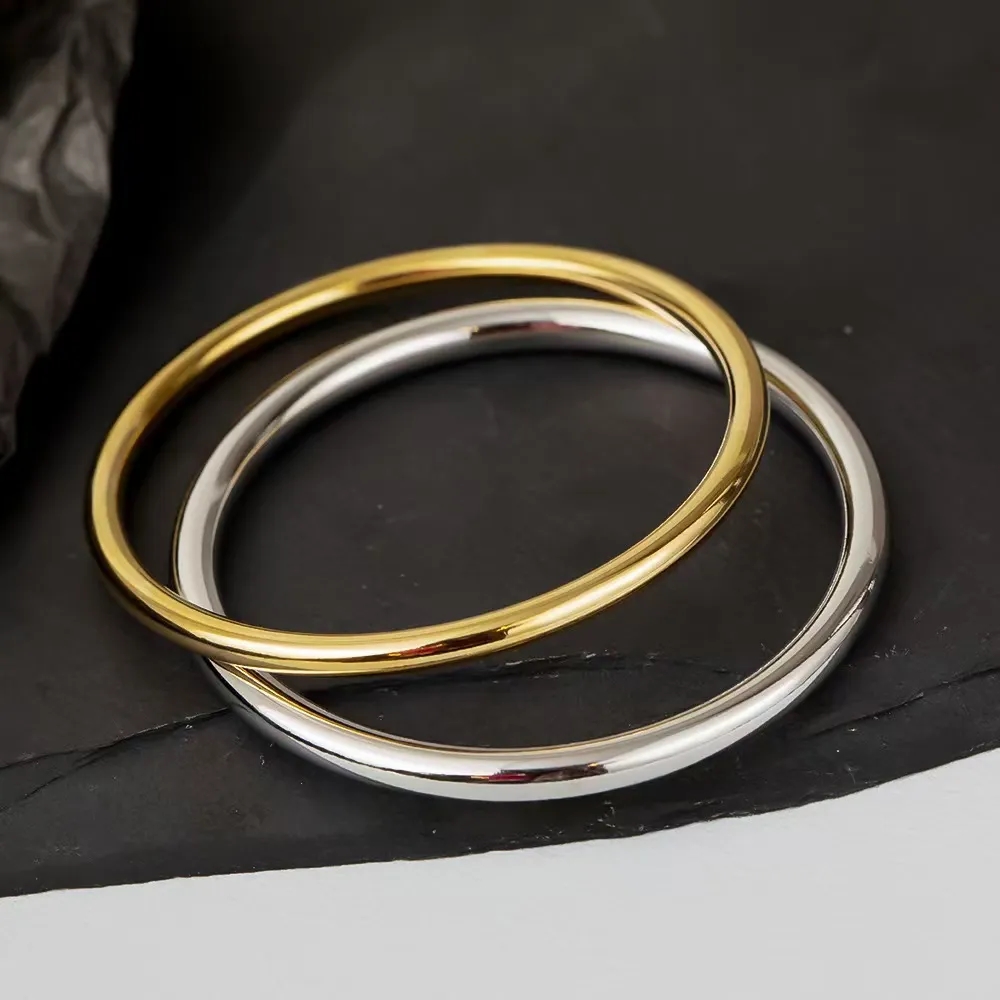 Solid Stainless Steel Bracelet Minimalist Polished Design