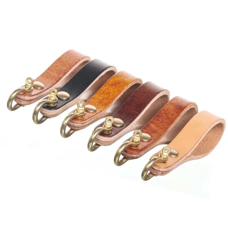 Genuine Leather Keychain with Brass Hardware