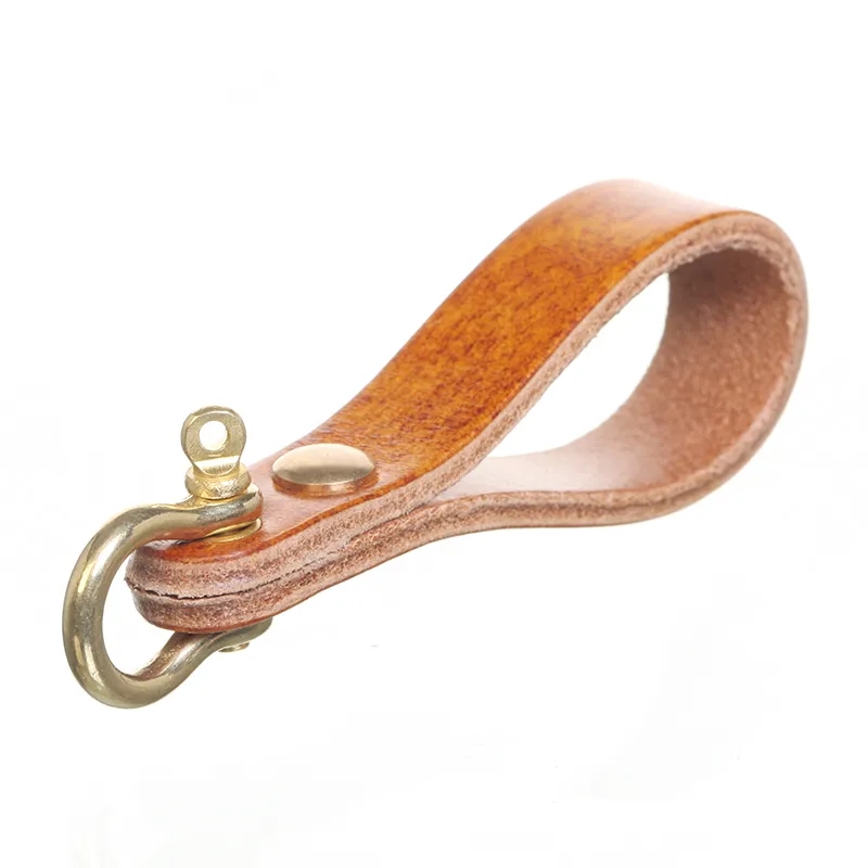 Genuine Leather Keychain with Brass Hardware